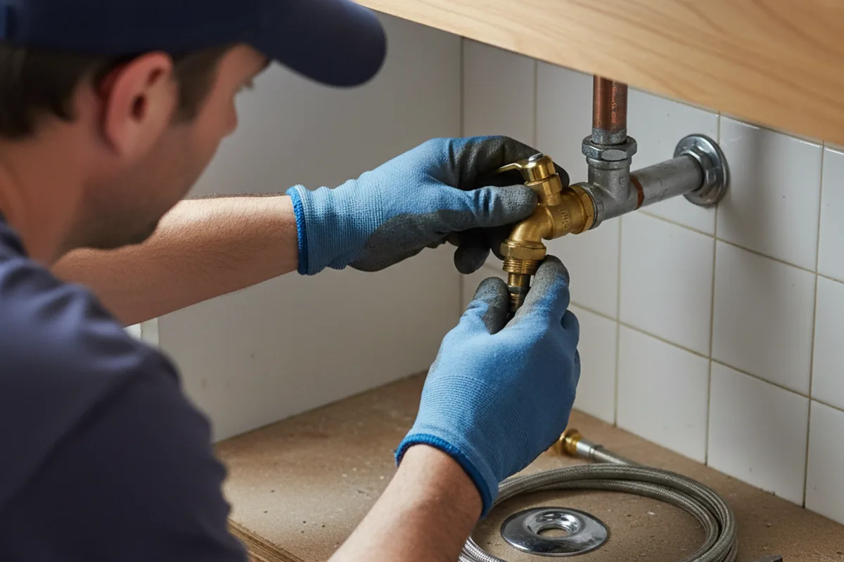 Shutoff valve and fitting work during Emergency Plumbing in Hanna
